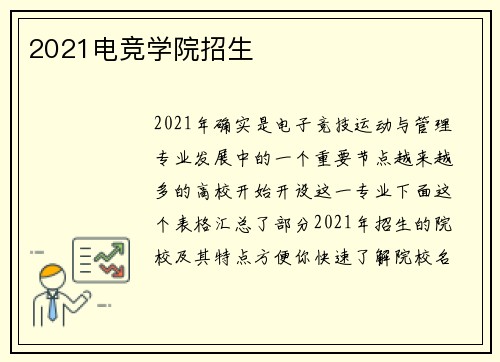 2021电竞学院招生